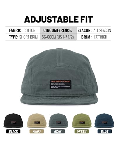 Image of CLAPE Short Brim Baseball Cap 5 Panel Hat Soft Short Bill Trucker Cap Flat Snapback Hats Casual Outdoor Fitted Cap Dad Hats