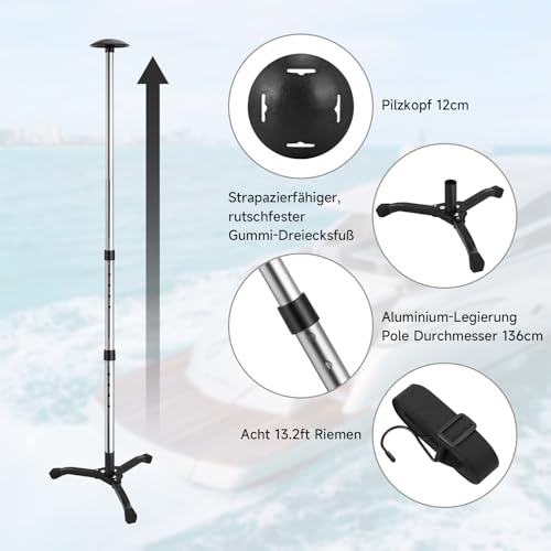 Barra telescopica de apoyo para cubiertas de barcos de aluminio 6