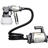 Tilswall Paint Sprayer Electric Fence Paint Sprayer with 1300ml Container, HVLP Spray Paint Gun with 4 Nozzles and 3 Spray Modes for Fences, Sheds, Decking, Walls, Ceilings, Garden Furniture (White)