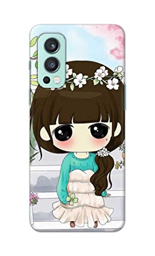 Image of PRINTFIDAA Cartoon Girl with Big Eyes Printed Designer Hard Case for OnePlus Nord 2 (5G) Back Cover -(ZP) MVN1009
