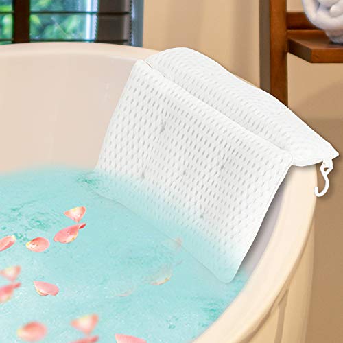 Luxury Bath Pillow Bathtub for Women & Men, Powerful Gripping Technology, Ergonomic Bathtub Cushion for Neck, Head & Shoulders