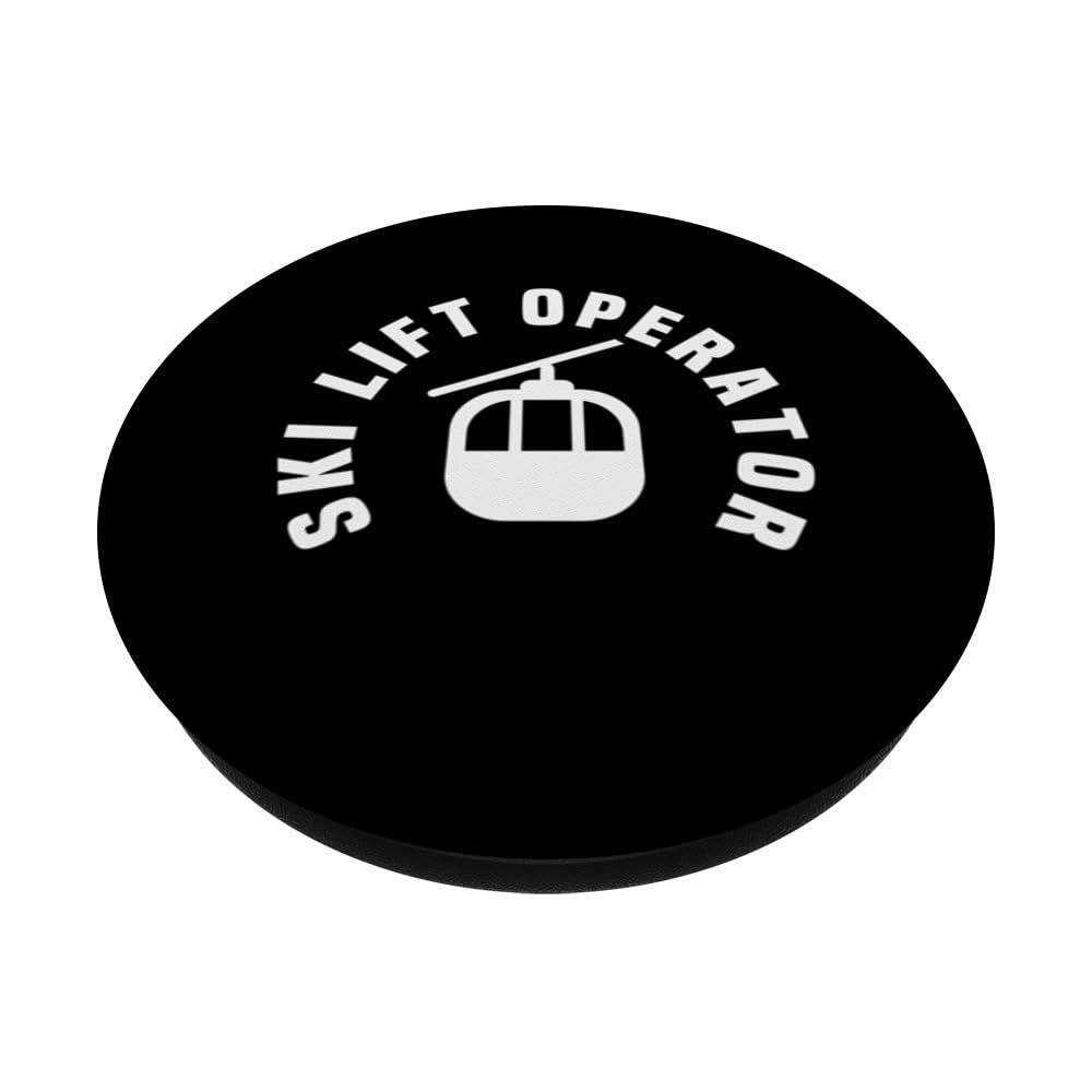 Ski Lift Operator Pocket Design Chairlift Mountain Resort PopSockets Swappable PopGrip, Black - Image 2
