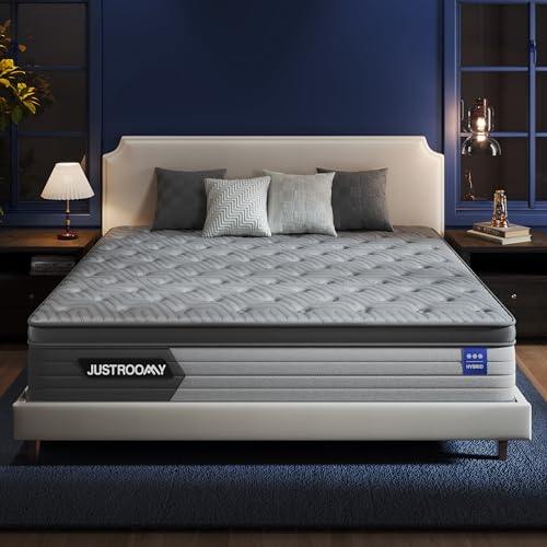King Mattress Firm 12 Inch Hybrid Mattress with Gel Memory Foam, ...