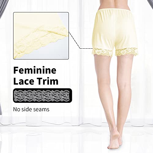 Mancyfit Pettipants For Women Half Slip Culotte Shorts Split Skirt Lace Snip 4” Inseam Beige Small #TOP2