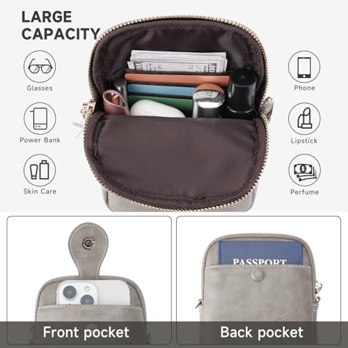 Image of KITEVIUN Small Crossbody Bags for Women, Lightweight Mini Cute Cell Phone Purse for Women with Tassel Shining Butterfly, 04-gray