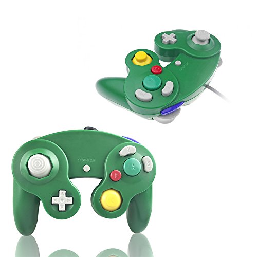Image of Reiso Gamecube Controller, 2 Pack NGC Classic Wired Controller for Wii Game cube Console (Orange and Green)