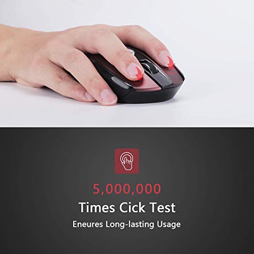 Leadsail Wireless Mouse For Laptop, 2.4G Portable Slim Cordless Computer Mouse Less Noise For Laptop Optical Mouse With 6 Buttons,Usb Mouse For Windows 10/8/7/Mac/Macbook Pro/Air/Hp/Dell/Lenovo/Acer #TOP3