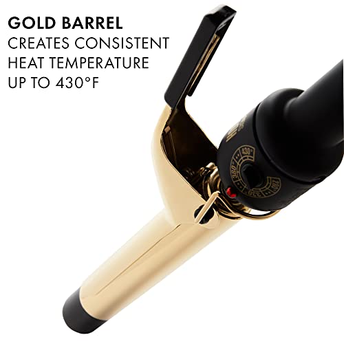 Hot Tools Pro Signature Gold Curling Iron | Long-Lasting, Defined Curls, (1 In) #TOP2