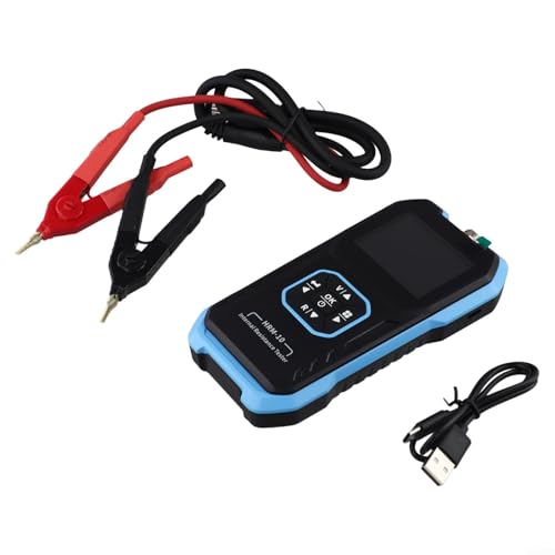 HRM-10 - Medidor de resistencia interno 0-200Ω para probador de batería con pantalla HD a color para paquetes de iones de litio de 6 V y 12 V