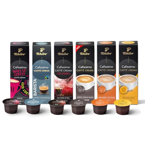 Tchibo Cafissimo Probierset Caffè Crema Edition verschiedene Sorten Caffè Crema, 60 Stück (6x10 Kaffeekapseln), nachhaltig & fair gehandelt