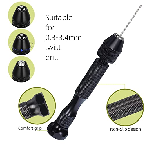 57 Pieces Pin Vise Hand Drill For Jewelry Making, 46 Pieces Micro Twist Drill Bits And 10 Pieces Pcb Superfine Mini For Precision Small Resin, Jewelry, Plastic Etc.(0.1-1 Mm, Random Color Bits) #TOP2
