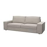 Soferia Fodera di ricambio per IKEA KIVIK divano a 3 posti, tessuto Classic Dark Beige, beige