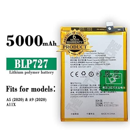 Image of THE BATTERY STORE Original BLP727 Battery for Oppo A5-2020 / A9-2020 / CPH1937 / CPH1939 / CPH1931 / CPH1941 / CPH1933 Battery with 6 Month Warranty***(PP198)
