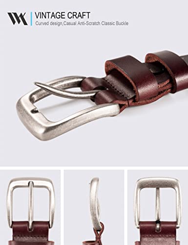 Image of WOLFANT Full Grain Leather Belt for Men,1.5 inch Italian Real Solid Leather | All-Day Comfy Durable Leather Belt for Casual, Work and Daily Wear