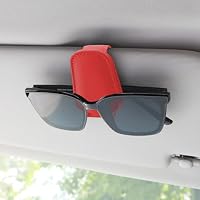 2 Supporti Magnetici In Pelle Per Occhiali Da Sole – Clip Per Visiera Auto, Portaocchiali Per Parasole, Nero/Grigio
