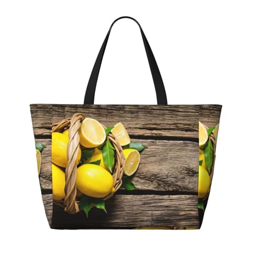 Sac fourre-tout imprimé citrons de grande capacité pour ne plus manquer d'espace