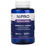 NPro SALUD INTESTINAL Detoxintest 90 Cápsulas – Carbón Activo de Coco, Chlorella, Cilantro y Arcilla Blanca - Favorece la Limpieza y Confort Intestinal