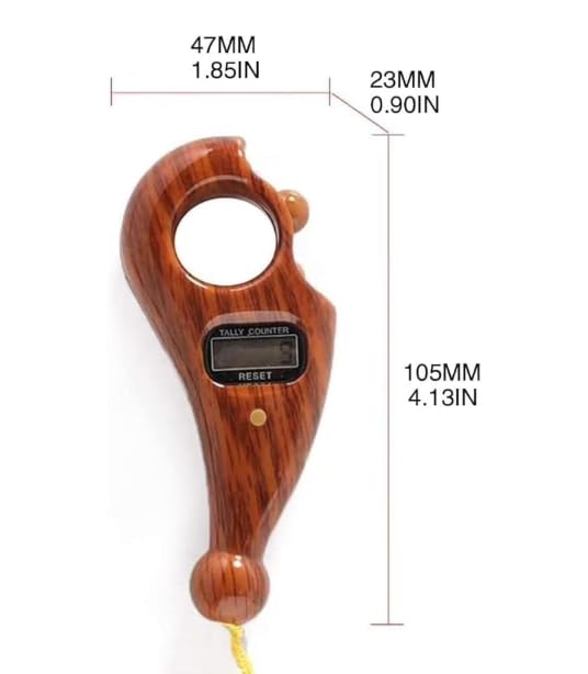Image of Digital Finger Counter for Pooja Meditation Prayer - Portable Japa Mala Counting Device, Tally Counter with LCD Display Wooden Manual Hand Finger (Multicolor)