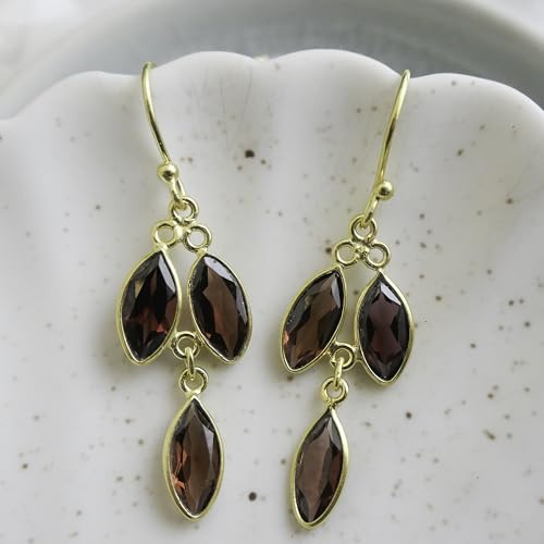 Boucles d'oreilles grenat pendantes pour sublimer vos soirées - 3