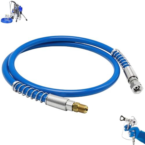 247338 1-4 Hose Whip, 4ft Flexible Compatible with Graco 390 395 490 495 and Magnum Airless Paint Sprayers, Airless Paint Spray Hose, 3000 PSI Extended Wall Painting Tube