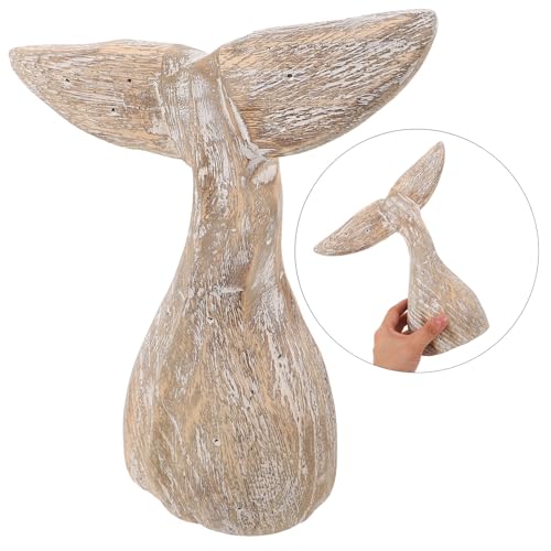 Statuette queue de baleine en bois rustique style bord de mer pour table - 8