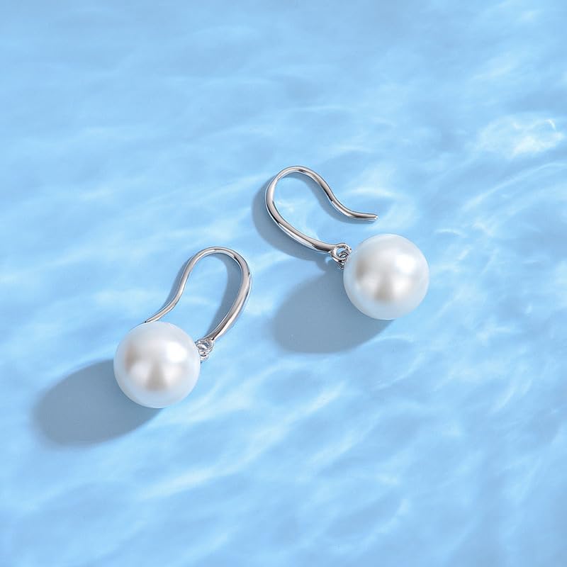 Freshwater Cultured Pearl Earrings-Gifts for Women-Gift for Wife Wedding Birthday Anniversary-Mom Her Mothers Day Valentines Day Christmas-18K Gold Plated Sterling Silver Pearl Dangle Earring Fine Jewelry3