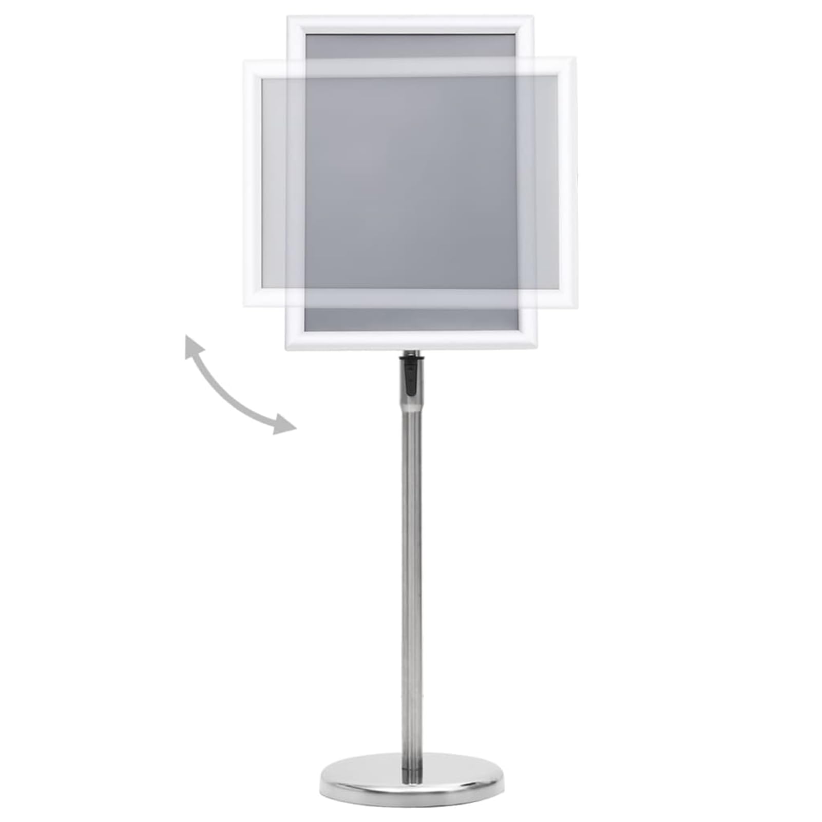 Kundenstopper Plakatständer A3, höhenverstellbar, Aluminiumlegierung, Silber, mit PVC-Folie, Klicksystem, Info-Ständer für Werbung, Restaurant, Büro 51207