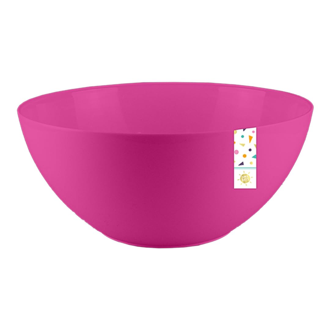 Gem Imports Hot Pink Large Round Reusable Plastic Bowl 25cm