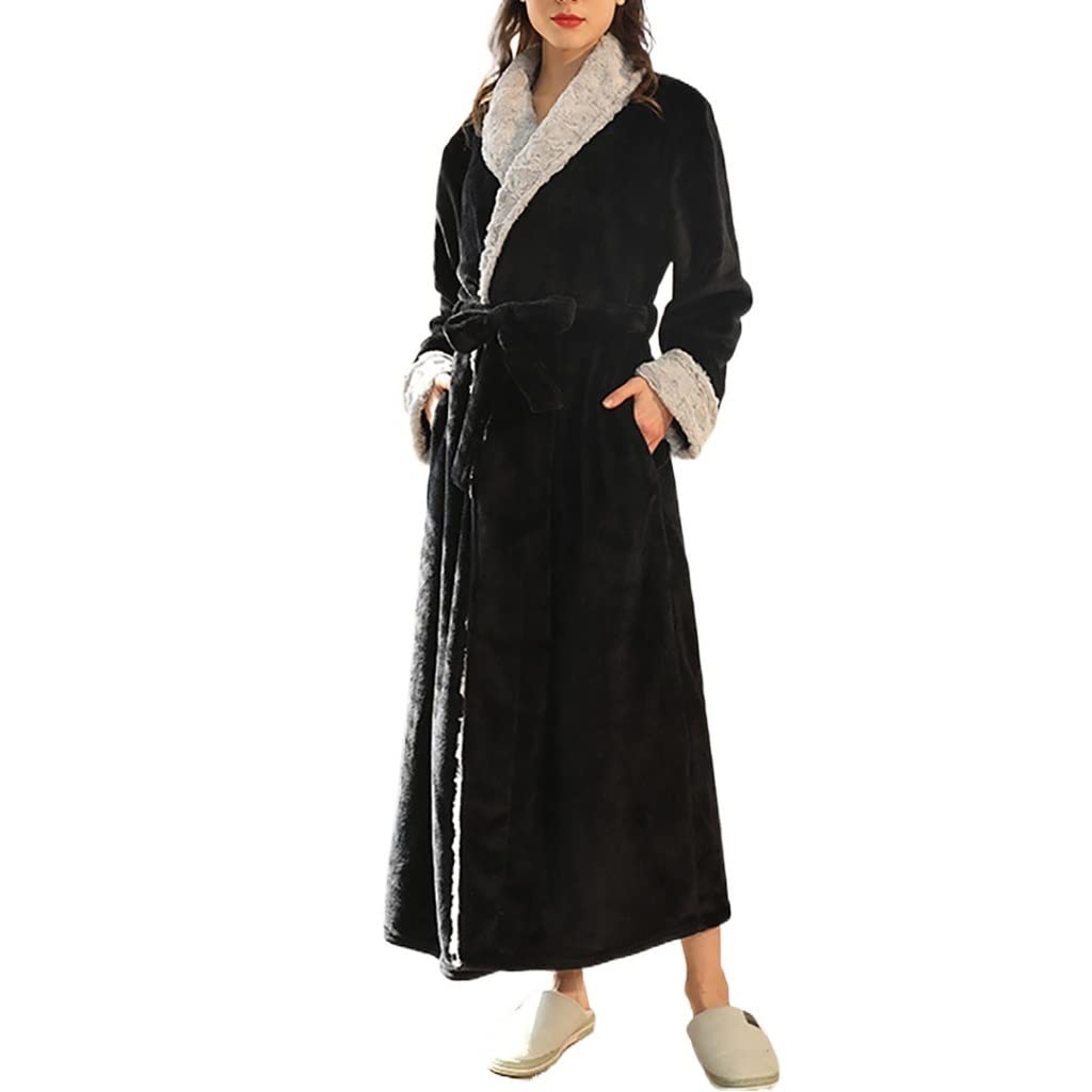 Pyjama chaud en flanelle face pour couple robe de chambre velours corail XL