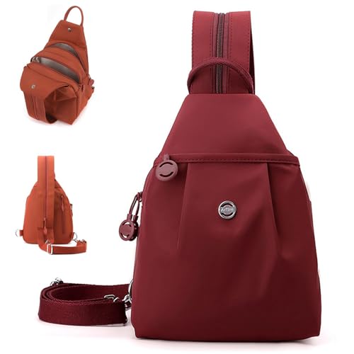 Waterproof 2-Way Commuter Bag, Oxford Large Capacity Convertible Shoulder Bag, Anti-Theft Travel Tote, For Travel (Red)