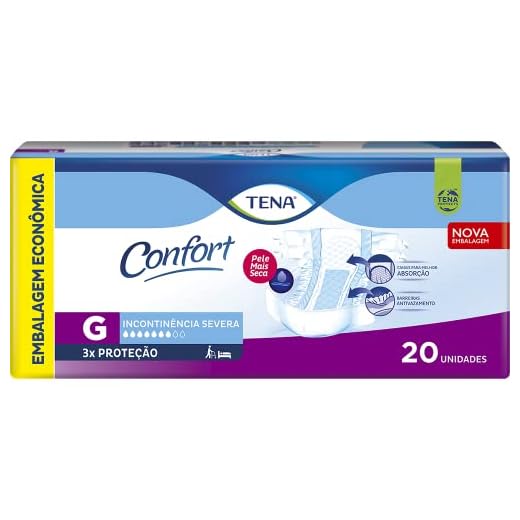 Tena Confort, Fralda Geriátrica para Incontinência Urinária, G - 20 unidades