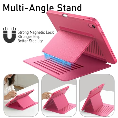 Image of JETech Multi-Angle Stand Case for iPad (A16) 11th /10th Gen, Pink