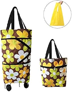 Collapsible Trolley Bags Folding Shopping Bag with Wheels Reusable Grocery Bags Fashion Rolling