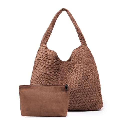 Image of MELOLILA Large Woven Tote Bag for Women Weave Purse Woven Leather Handbag