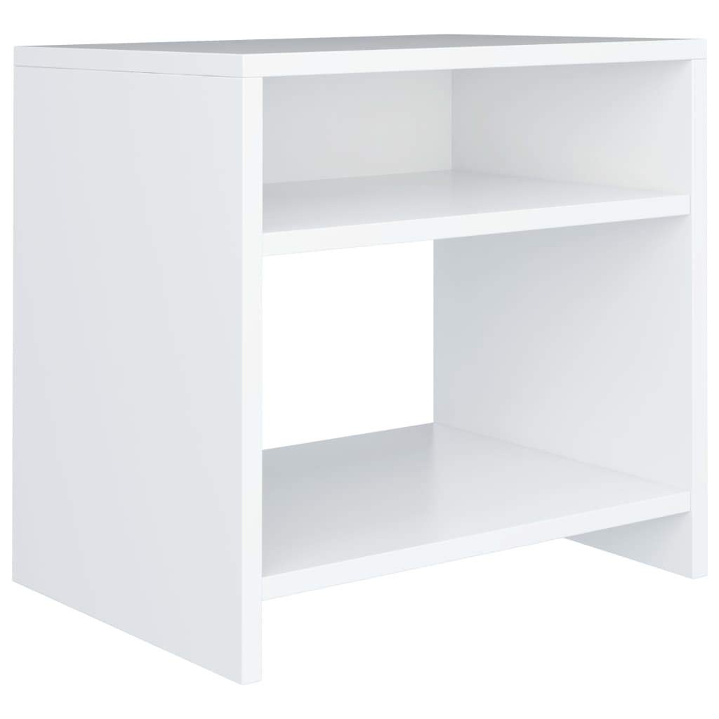 Mesitas de noche 2 unidades de madera blanca 40 x 30 x 40 cm con compartimento abierto y estante, mesitas de noche pequeñas versátiles para dormitorio, prácticas mesas auxiliares para cama y