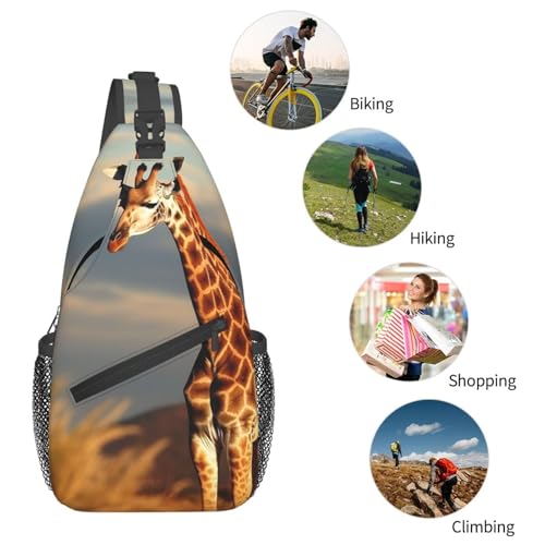 Bolso tipo Sling para hombre y mujer con diseño de jirafa miniatura 5