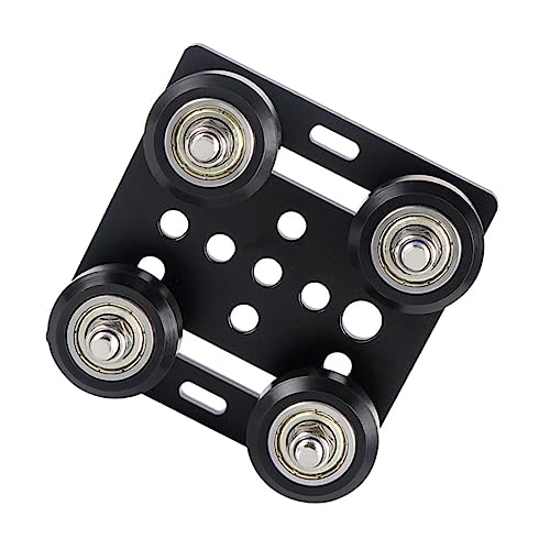 2020v Slot Aluminum Gantry Plate Pulley Set, 4 Pcs Black