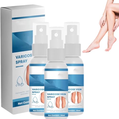 Spray calmante para venas, spray para piernas, alivio del dolor y varices, spray para venas varicosas (3 piezas)
