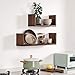 HOMWOO Floating Bookshelf Hanging FAS Grade Natural Solid Wood Shelves U-Shaped Floating Wall Shelf, for Living Room, Bedroom, Office Storage Shelf (Walnut)
