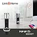 Link 2 Home Space Saver Pop Up Outlet Station with USB, 2 Power Outlets 15A, 2 USB Ports 2.4A Fast Charge Splash Resistant, Stainless-Steel Finish, for Kitchen Island, Office Table and Workshop