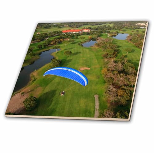 3dRose Paramotor Over Golf Course Tile, Antalya Turkey