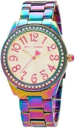 Betsey Johnson Women’s Watch – Bezel Wristwatch, 3 Hand Quartz Movement, Easy Read Dial