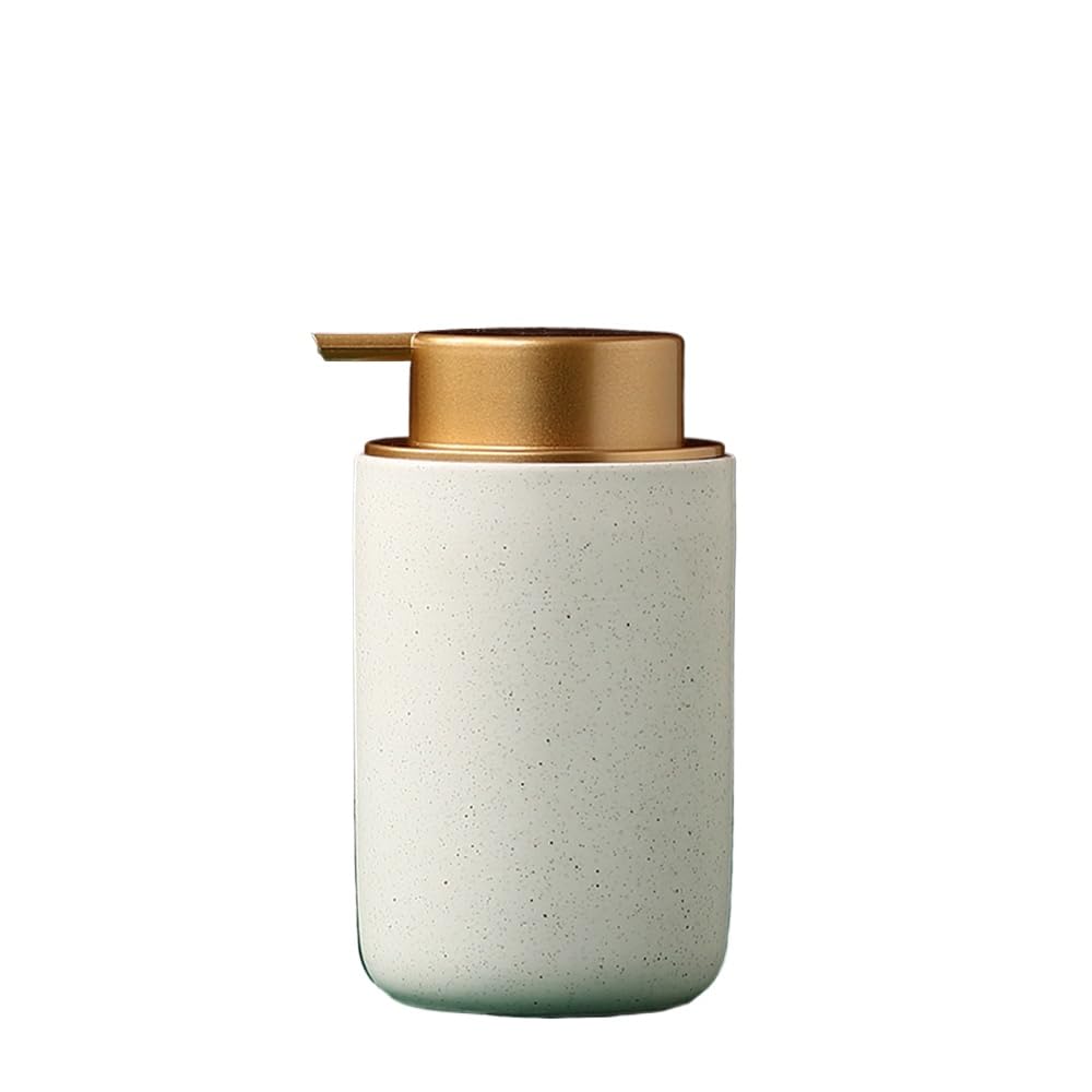 VONCYKI Bathroom Emulsion Bottles, Ceramic Soap Dispenser, Shampoo Bottle, Home Hotel Hair Conditioner Empty Refill Sub-Bottle, 400ml travel bottles for toiletries (3pcs white 1)