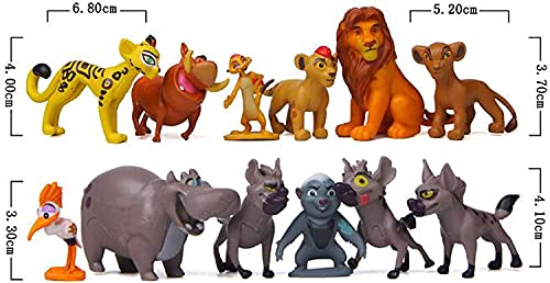 Image of New 12 Pcs The Lion Simba King Of The Jungle Toys Figures Model Collectibles Cartoon Movie Cake Toppers Car Dash Board Birthday Party Gift Present
