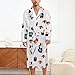 FOSKERV Womens Long Sleeve Robe, Fashion Open Front Kimono Robes with Belt, Lightweight Bathrobes Full-Length for Mom, Wife, Japanese Sushi And Cat, (L)