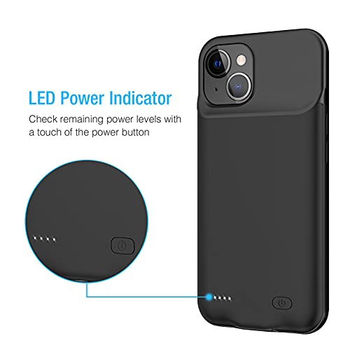 Battery Case For Iphone 13 Mini, Enhanced 6500Mah Ultra Thin Portable Protective Power Smart Charging Case Compatible With Iphone 13 Mini (5.4 Inch) Rechargeable Extended Battery Charger Case (Black) #TOP2