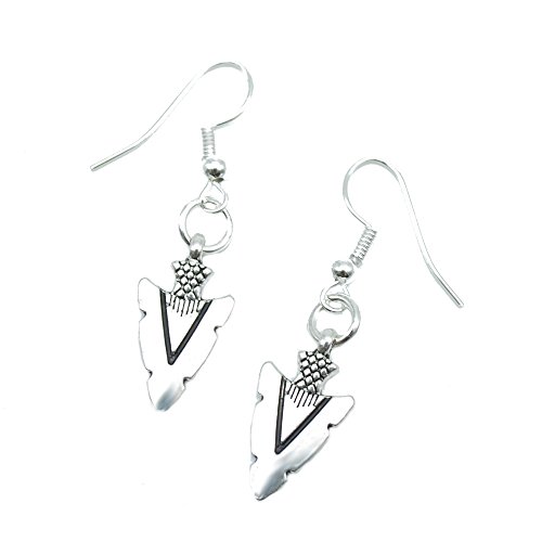 Silver Arrowhead Charm Earrings