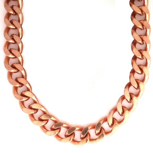 Pure Copper Cuban Link Necklace Heavy Solid Jewelry Chain 24