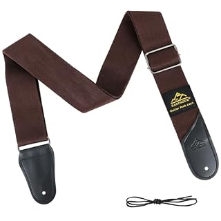 EASTROCK Adjustable Cotton Strap – Acoustic & Electric Guitar Strap for Beginners (Brown) - Les Beatles, Paul McCartney, John Lennon, RIngo Starr, George Harrison