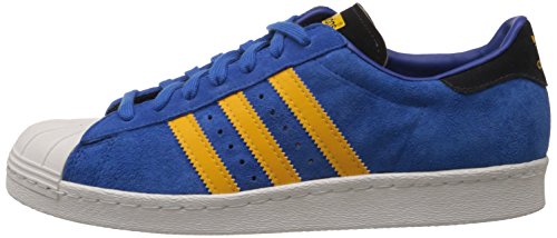 Image of adidas Originals Men's Superstar 80S Blue, White and Yellow Sneakers - 7 UK